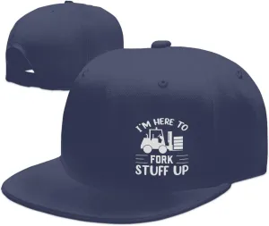 I’m Here to Fork Stuff Up Snapback Hat Hip Hop Baseball Cap Adjustable Flat Bill Hat for Men