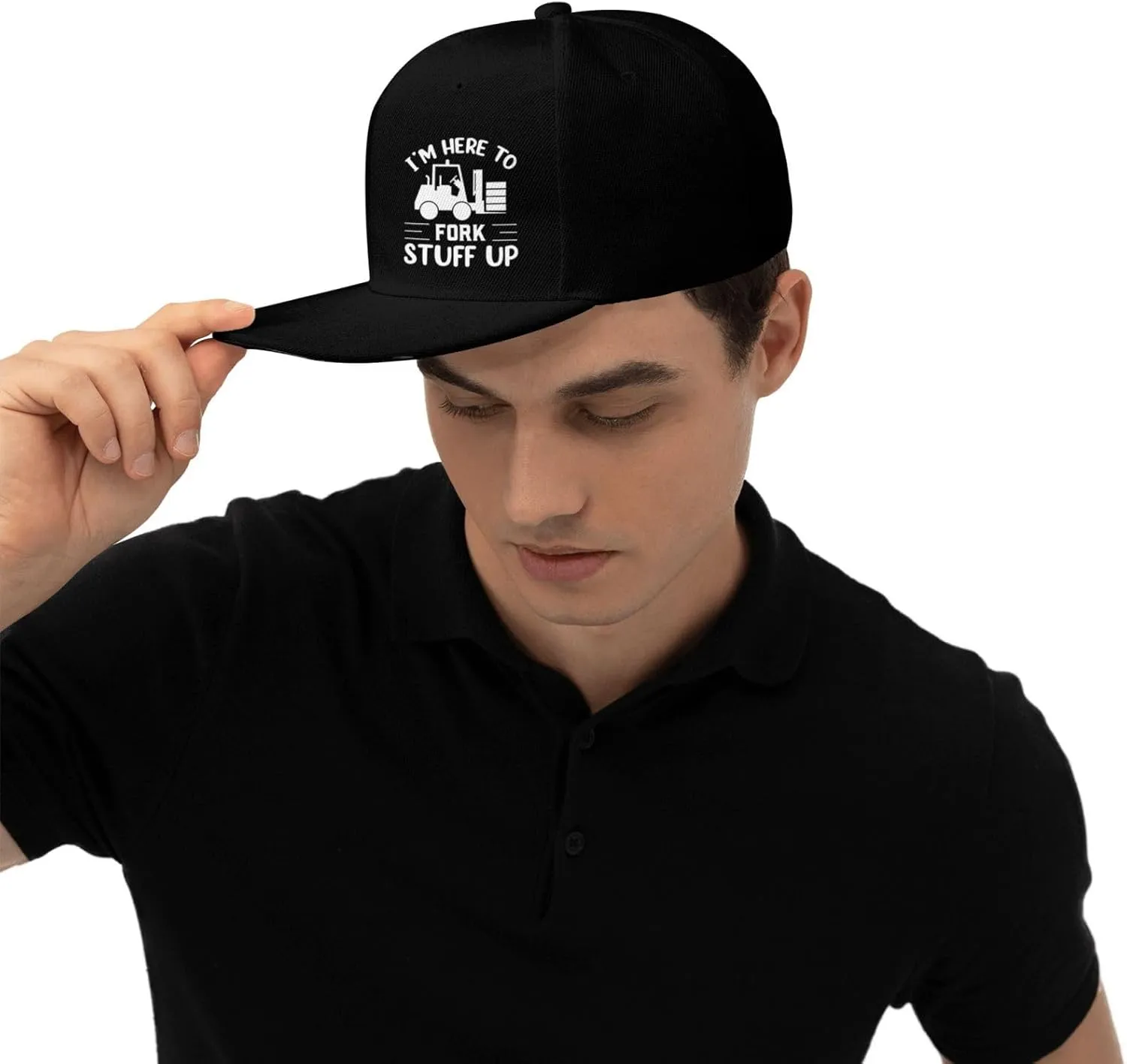 I’m Here to Fork Stuff Up Snapback Hat Hip Hop Baseball Cap Adjustable Flat Bill Hat for Men