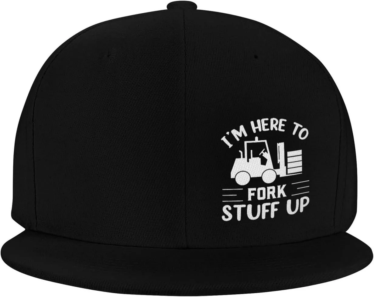 I’m Here to Fork Stuff Up Snapback Hat Hip Hop Baseball Cap Adjustable Flat Bill Hat for Men
