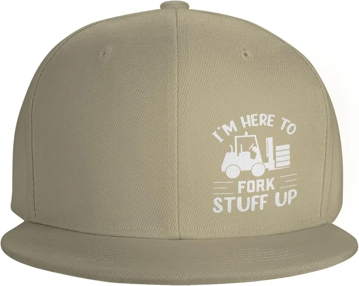 I’m Here to Fork Stuff Up Snapback Hat Hip Hop Baseball Cap Adjustable Flat Bill Hat for Men