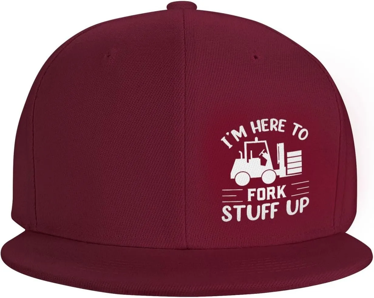 I’m Here to Fork Stuff Up Snapback Hat Hip Hop Baseball Cap Adjustable Flat Bill Hat for Men