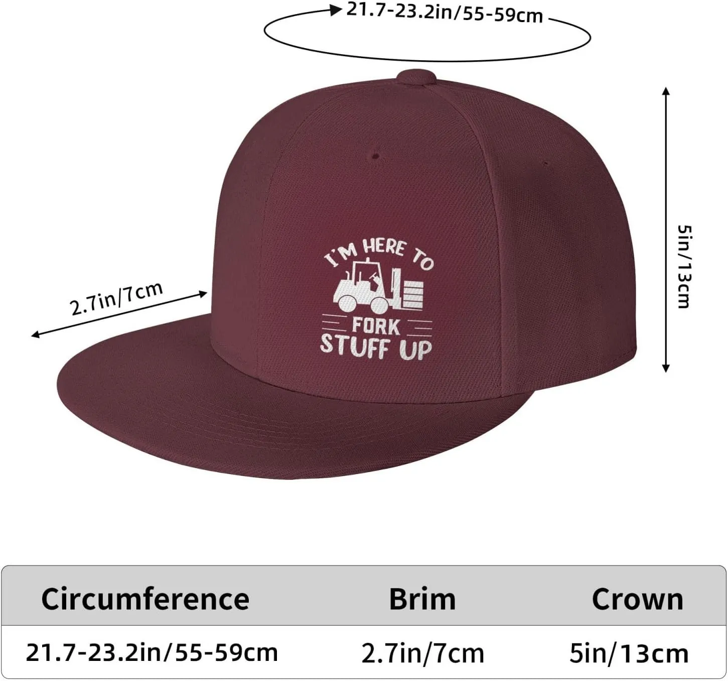 I’m Here to Fork Stuff Up Snapback Hat Hip Hop Baseball Cap Adjustable Flat Bill Hat for Men