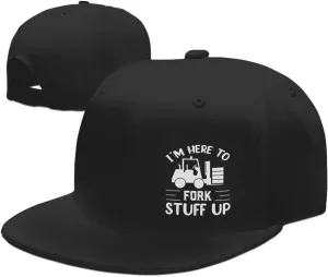 I’m Here to Fork Stuff Up Snapback Hat Hip Hop Baseball Cap Adjustable Flat Bill Hat for Men