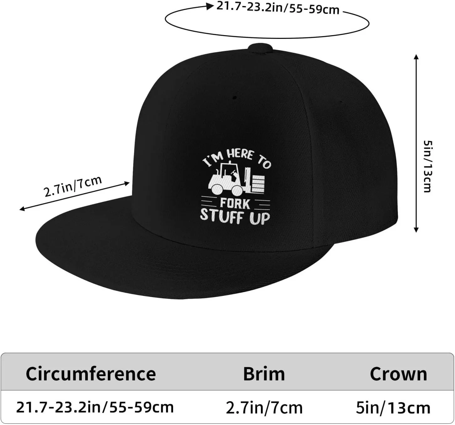 I’m Here to Fork Stuff Up Snapback Hat Hip Hop Baseball Cap Adjustable Flat Bill Hat for Men