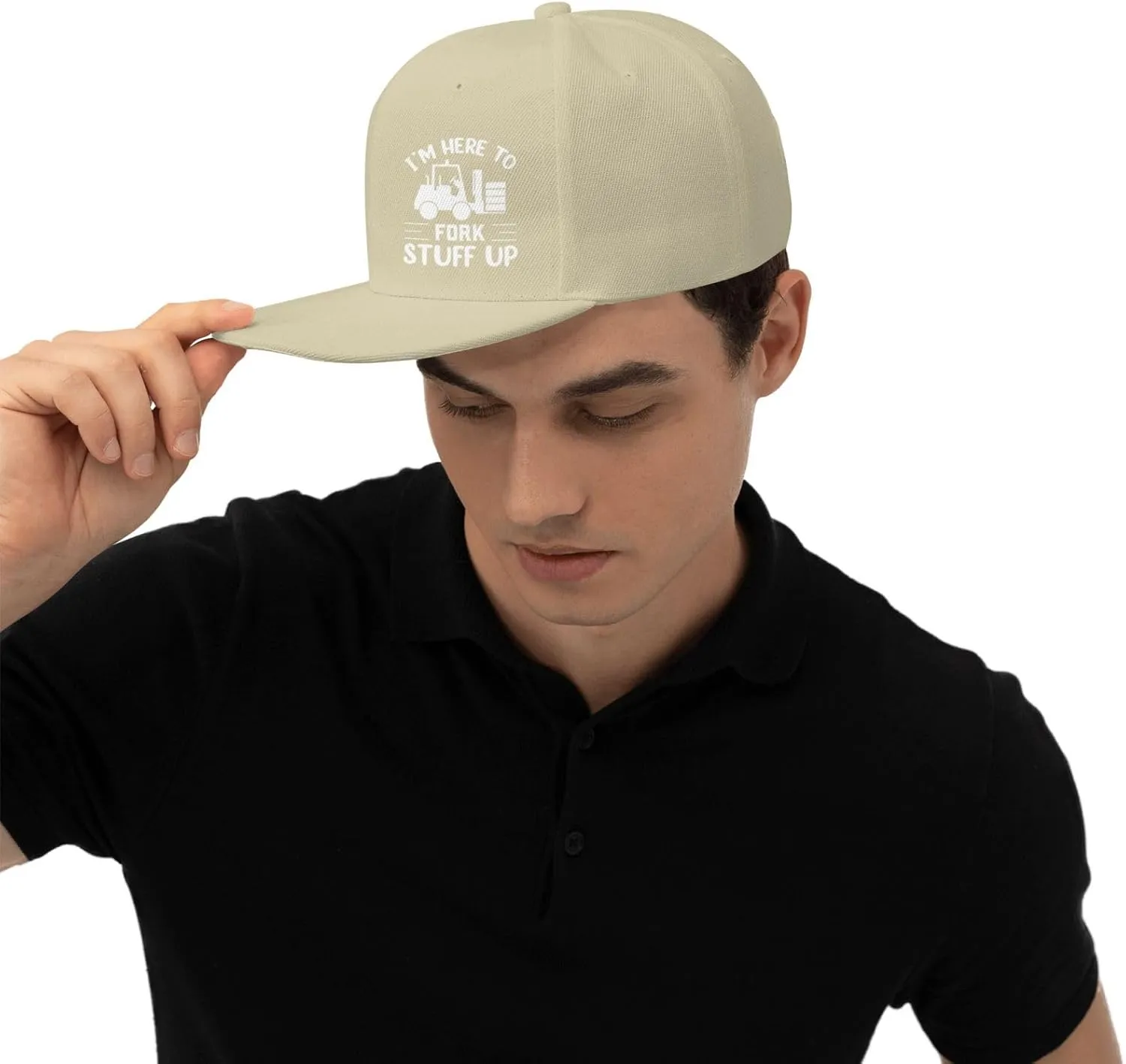 I’m Here to Fork Stuff Up Snapback Hat Hip Hop Baseball Cap Adjustable Flat Bill Hat for Men