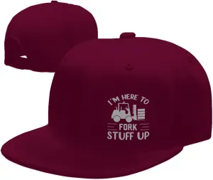 I’m Here to Fork Stuff Up Snapback Hat Hip Hop Baseball Cap Adjustable Flat Bill Hat for Men