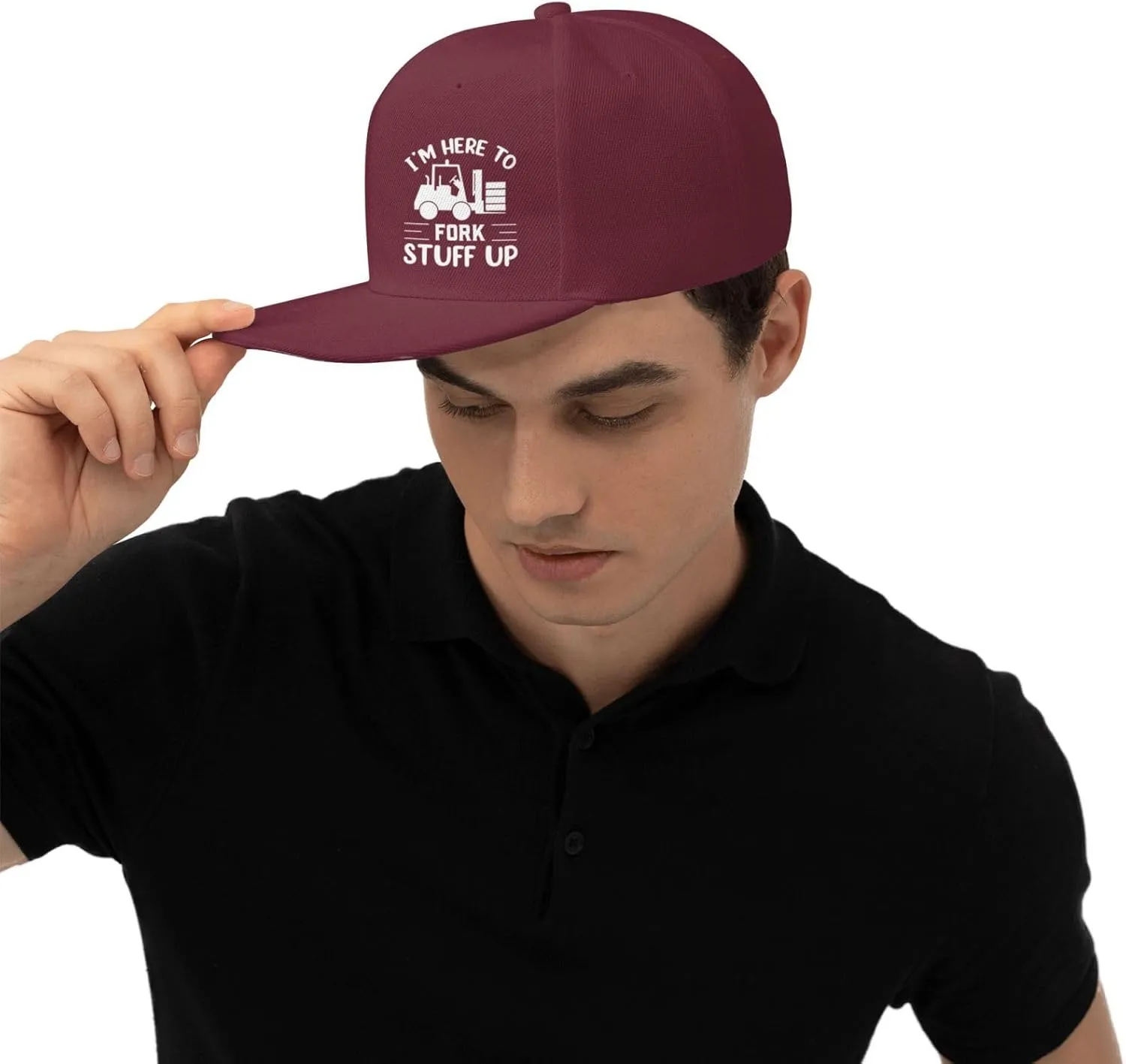 I’m Here to Fork Stuff Up Snapback Hat Hip Hop Baseball Cap Adjustable Flat Bill Hat for Men