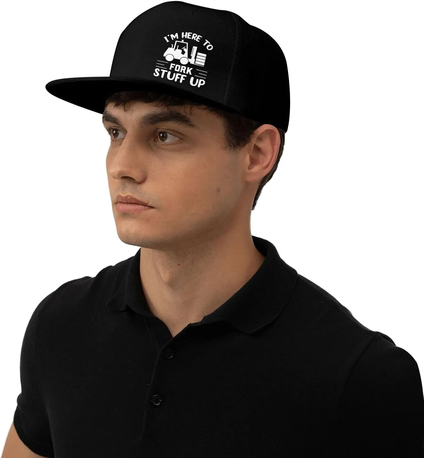 I’m Here to Fork Stuff Up Snapback Hat Hip Hop Baseball Cap Adjustable Flat Bill Hat for Men