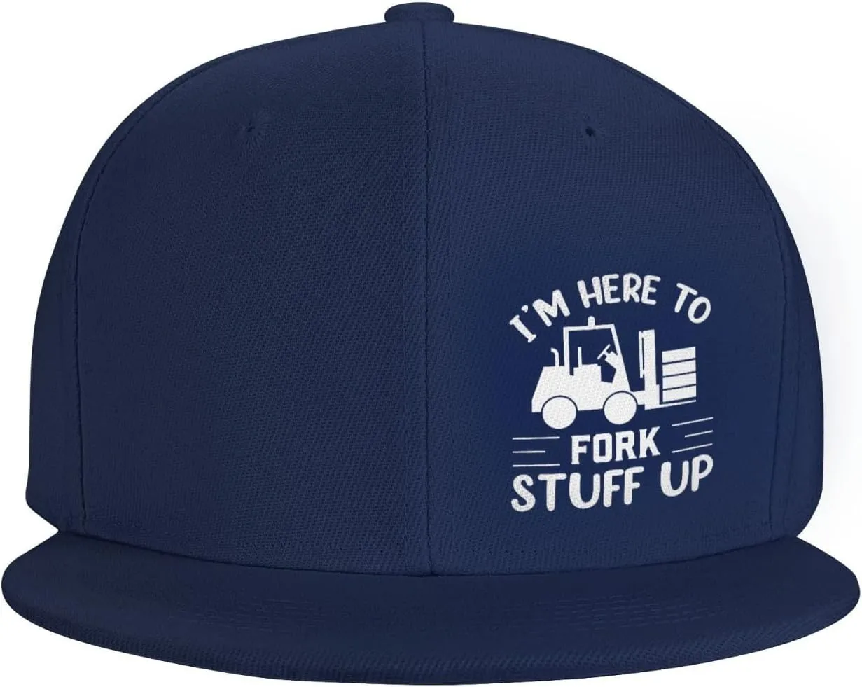 I’m Here to Fork Stuff Up Snapback Hat Hip Hop Baseball Cap Adjustable Flat Bill Hat for Men
