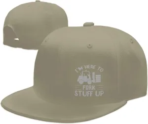 I’m Here to Fork Stuff Up Snapback Hat Hip Hop Baseball Cap Adjustable Flat Bill Hat for Men