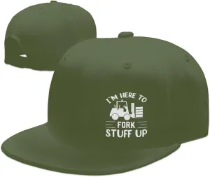 I’m Here to Fork Stuff Up Snapback Hat Hip Hop Baseball Cap Adjustable Flat Bill Hat for Men