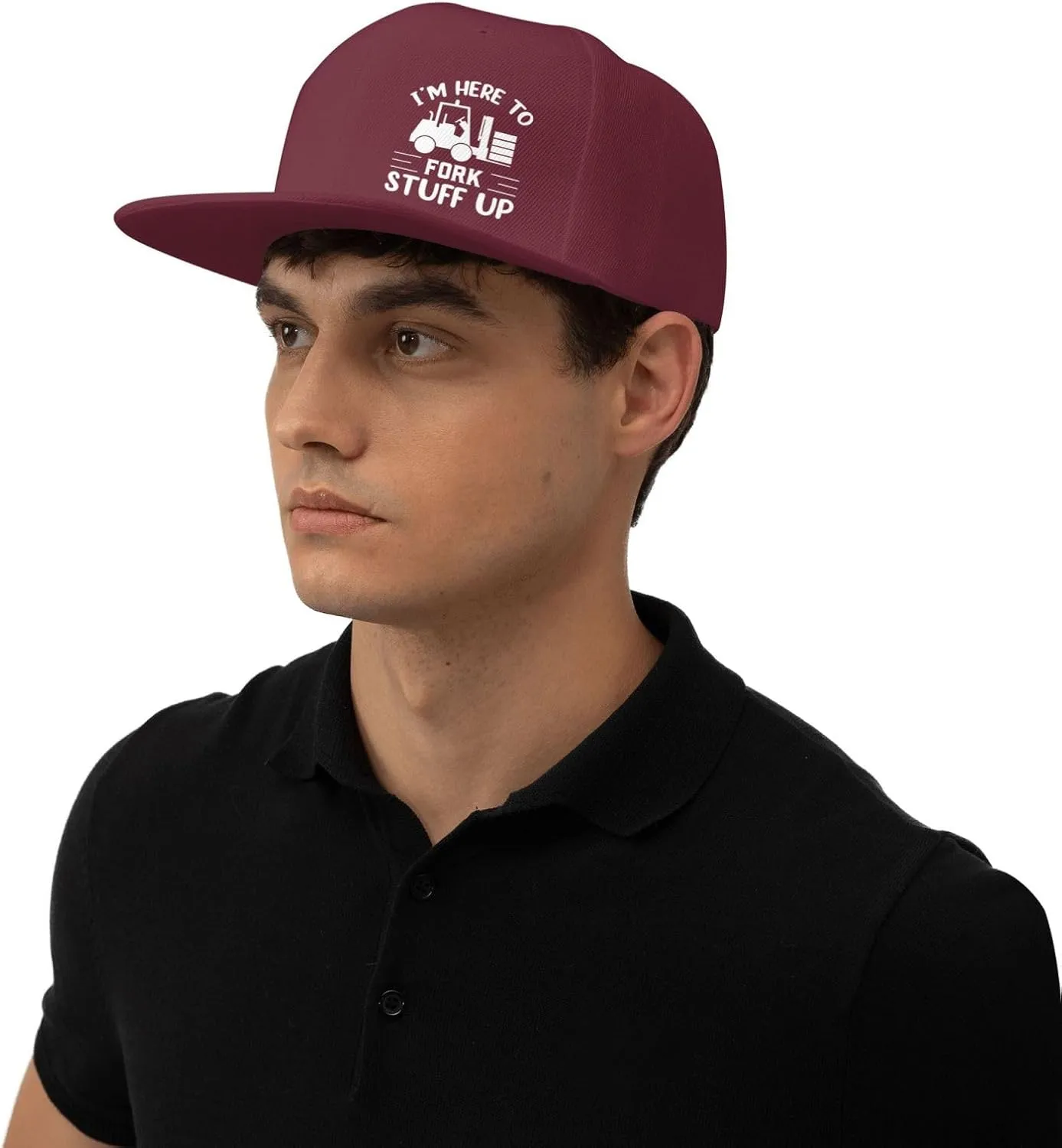 I’m Here to Fork Stuff Up Snapback Hat Hip Hop Baseball Cap Adjustable Flat Bill Hat for Men