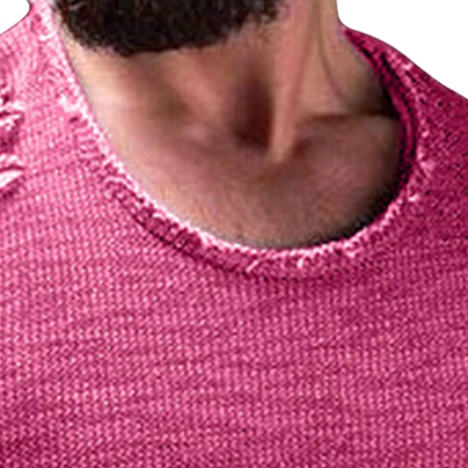 JEsilunmaMY Men's Casual Distressed Ripped T-Shirts Short Sleeve Crewneck Hip Hop Hole Tees Solid Color Workout Gym Shirts