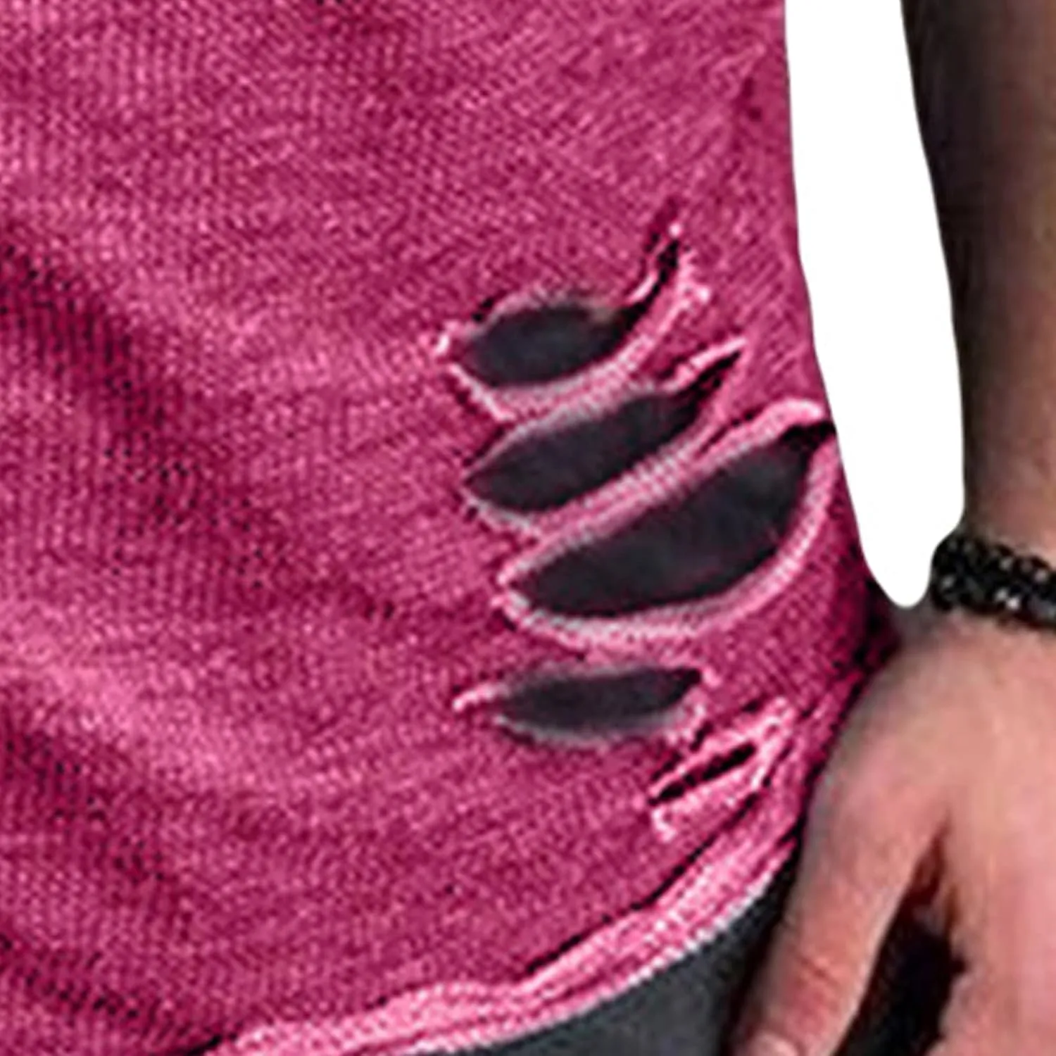JEsilunmaMY Men's Casual Distressed Ripped T-Shirts Short Sleeve Crewneck Hip Hop Hole Tees Solid Color Workout Gym Shirts