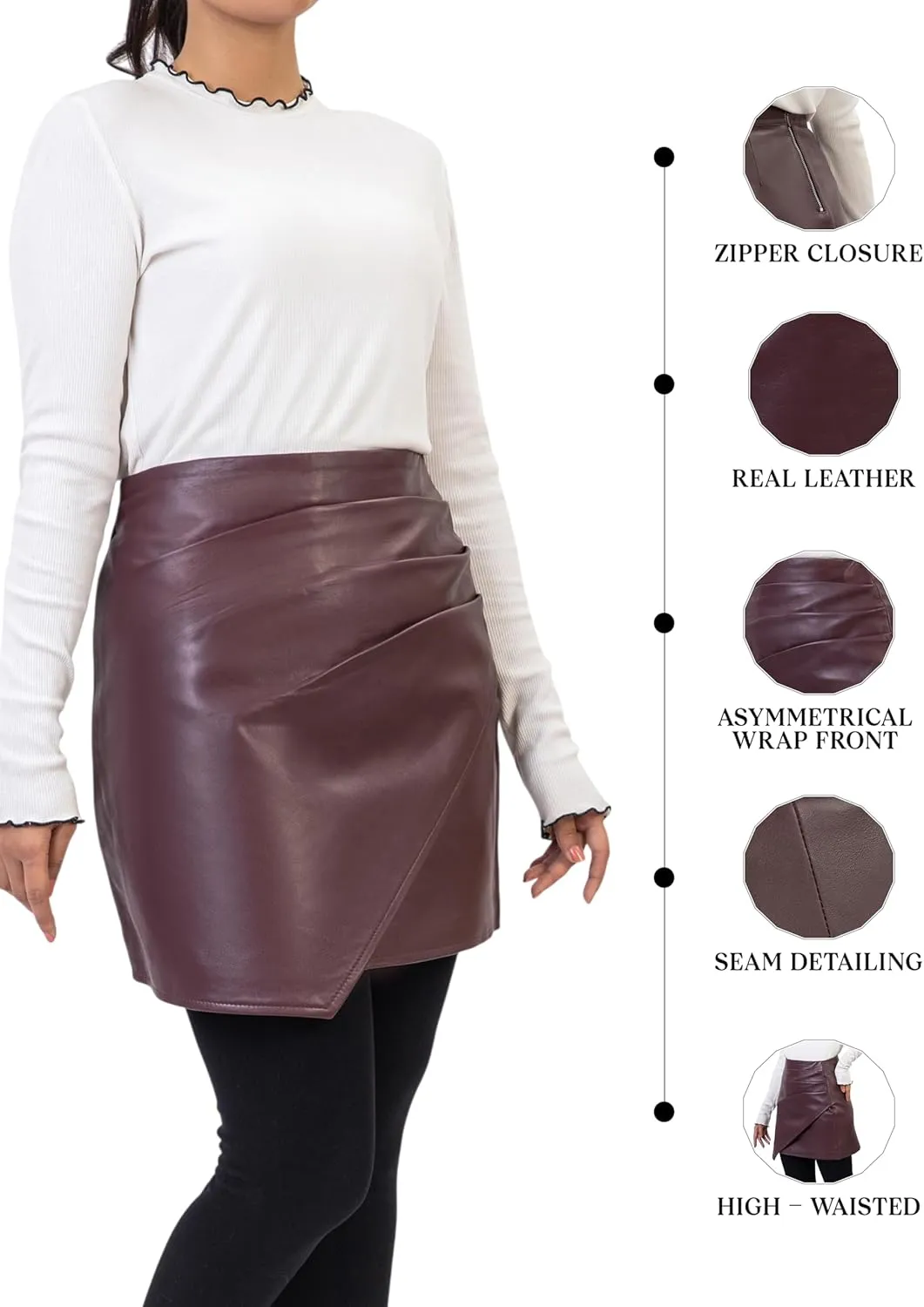 Jild Leather Skirts for Women High Waisted Skirt Mini Skirts for Women