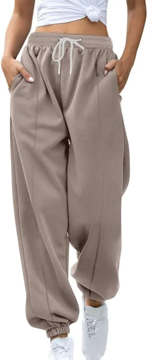 Joggers Sweatpants for Women Cinch Bottom Fleece Joggers Drawstring Casual Outdoor Athletic Joggers Pants with Pocket