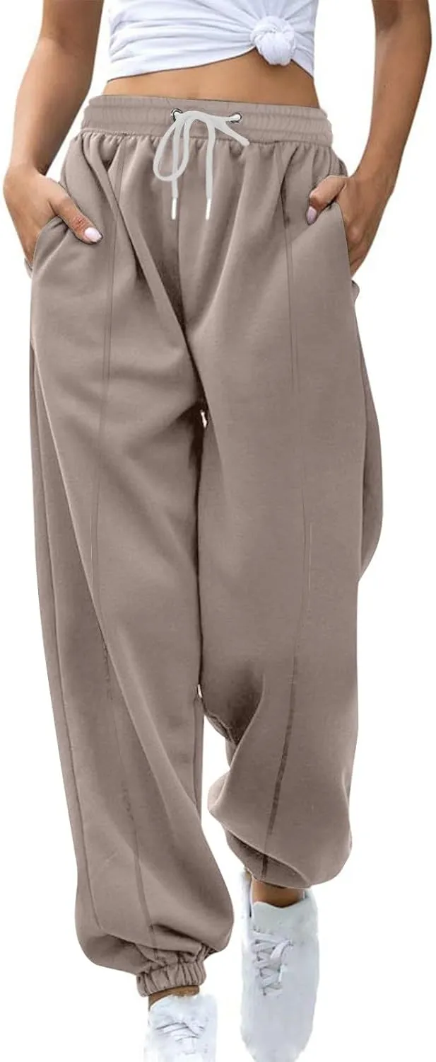 Joggers Sweatpants for Women Cinch Bottom Fleece Joggers Drawstring Casual Outdoor Athletic Joggers Pants with Pocket