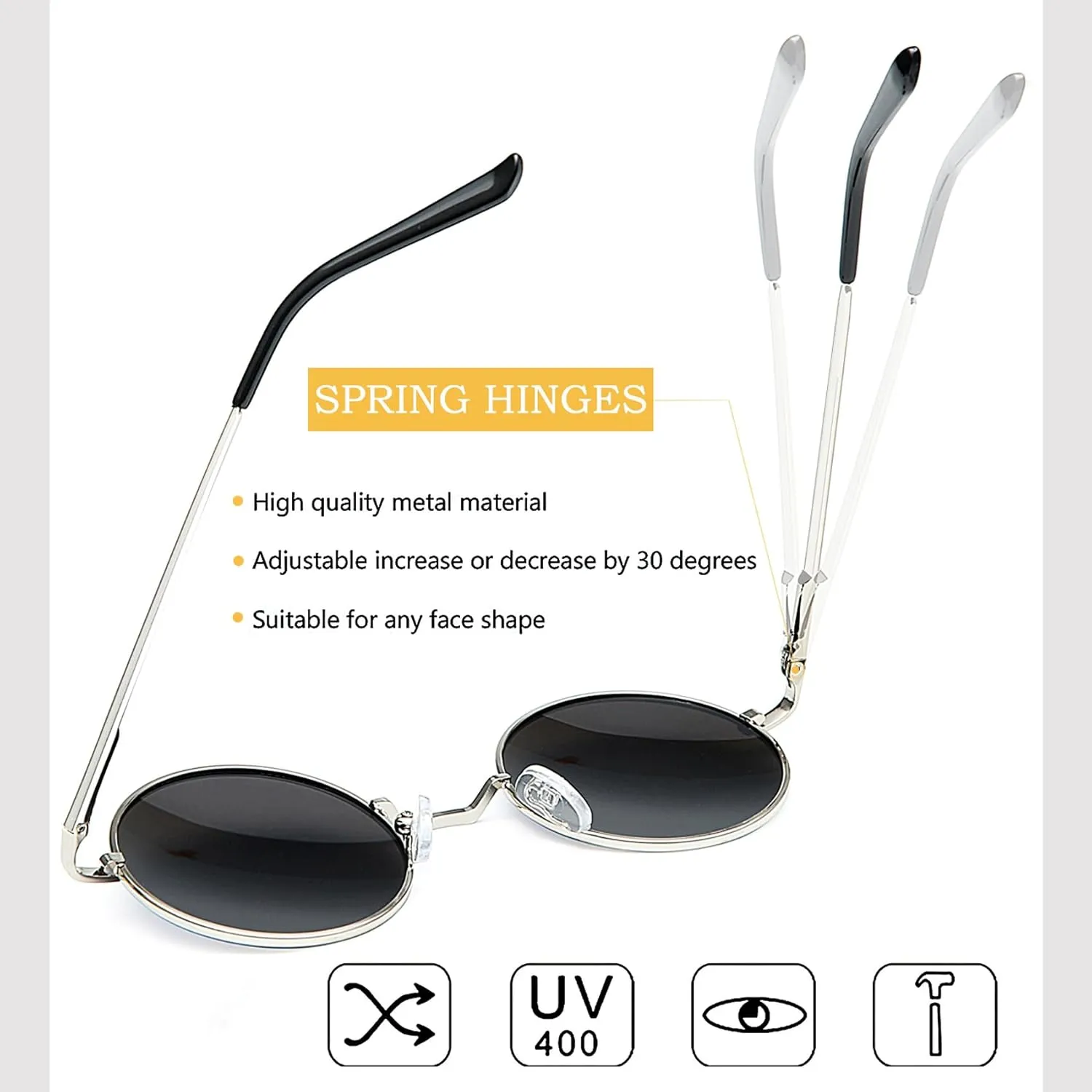 Joopin Hippie Round Sunglasses for Women Men Small Circle Sun Glasses Polarized UV400 Protection