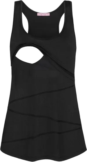 Joymom Maternity Summer Cool Sleeveless Nursing Tank Tops Breastfeeding Shirts