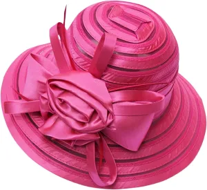 Kentucky Church Derby Hats for Women Tea Party Hats for Women Derby Fascinators Wide Brim Organza Church Derby Hat