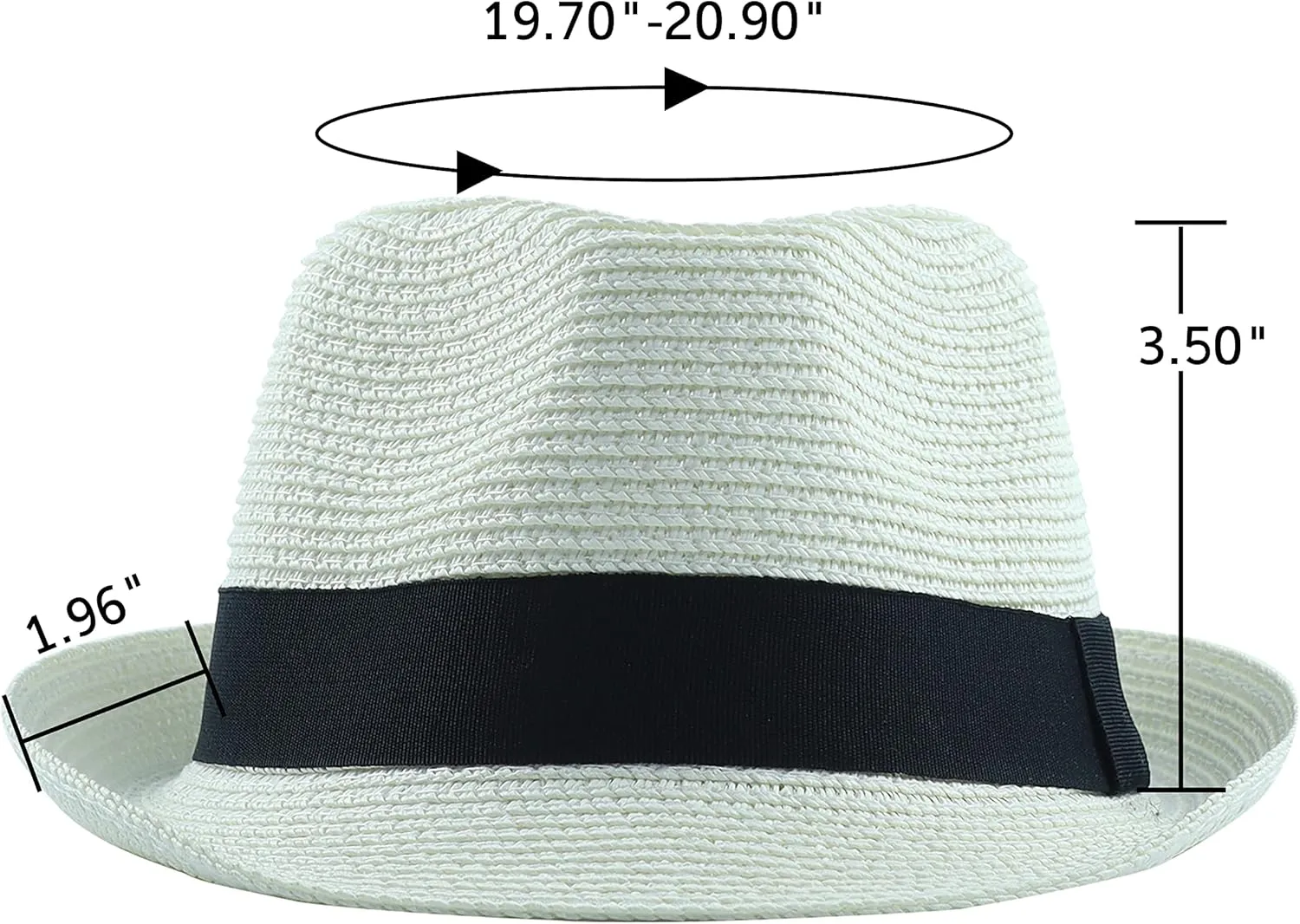 Kids Girls Boys Straw Fedora Hat Summer Short Brim Panama Cap Beach Sun Hats (Fit 4-8T)