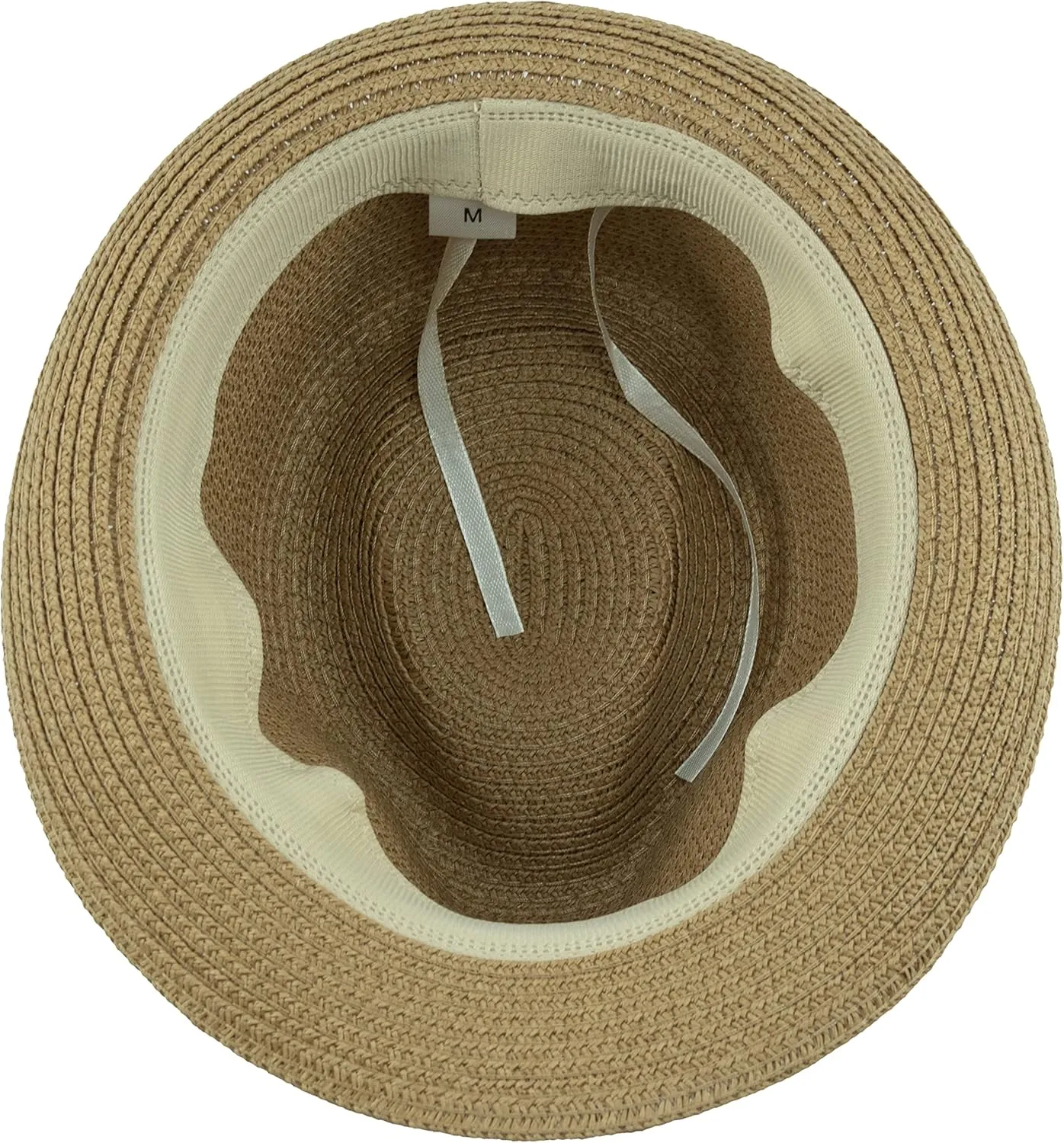 Kids Girls Boys Straw Fedora Hat Summer Short Brim Panama Cap Beach Sun Hats (Fit 4-8T)