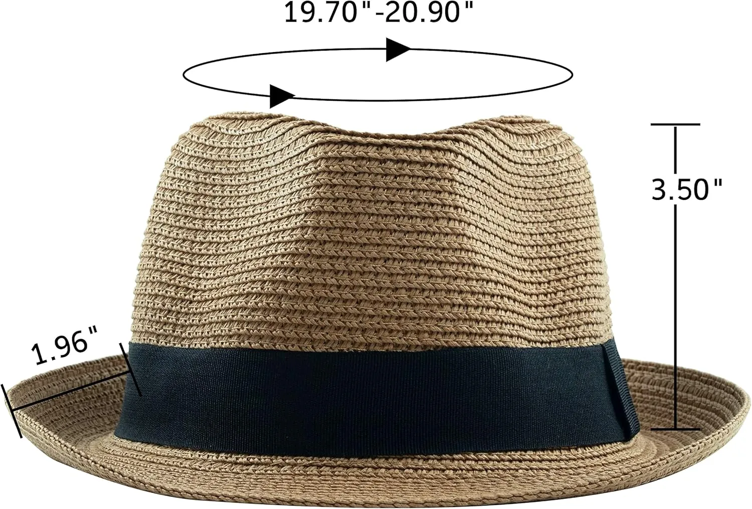 Kids Girls Boys Straw Fedora Hat Summer Short Brim Panama Cap Beach Sun Hats (Fit 4-8T)