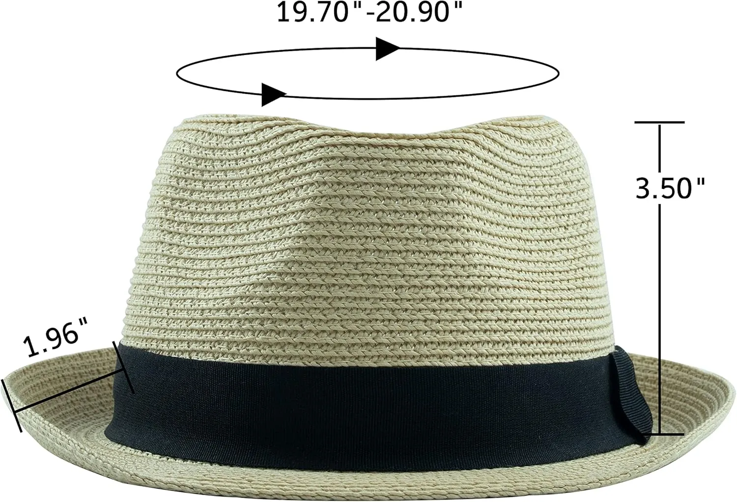 Kids Girls Boys Straw Fedora Hat Summer Short Brim Panama Cap Beach Sun Hats (Fit 4-8T)
