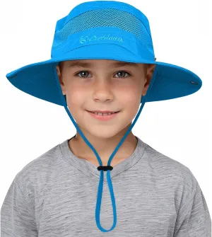 Kids Sun Hat UPF 50  Sun Protective Bucket Hat for Kids Boys Girls Wide Brim Summer Beach Fishing Safari Adjustable Hat