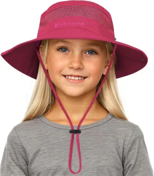 Kids Sun Hat UPF 50  Sun Protective Bucket Hat for Kids Boys Girls Wide Brim Summer Beach Fishing Safari Adjustable Hat