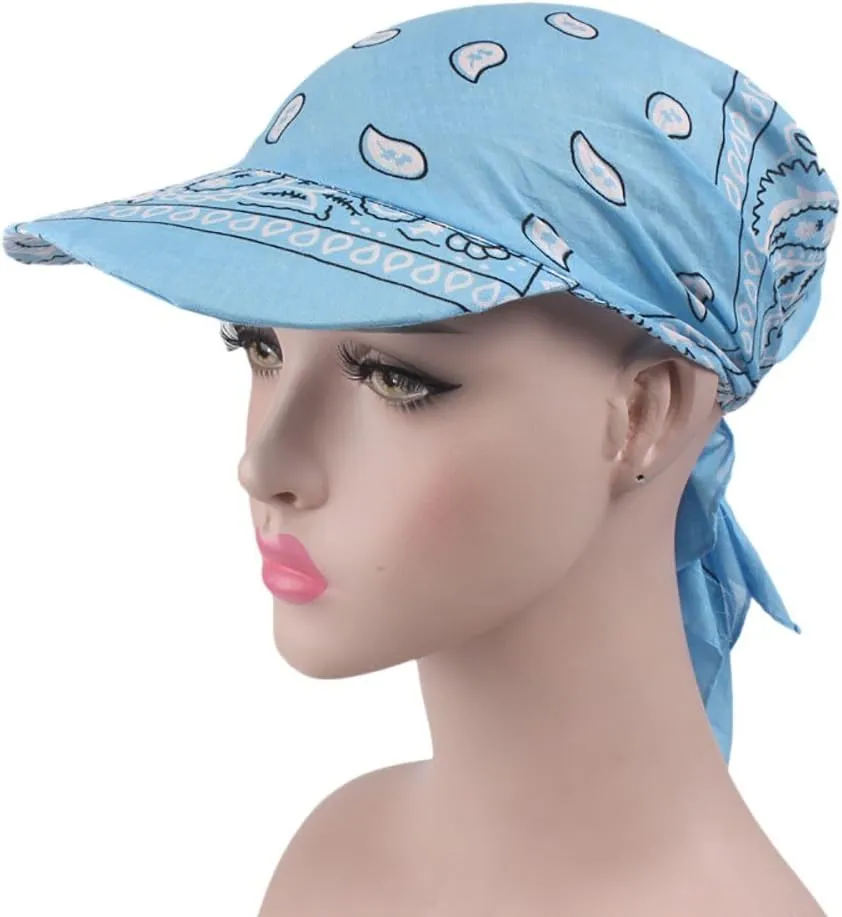 Ladies Chemo Headwear Newsboy Cap for Women Cabbie Summer Hats Head Coverings Sun Hat 50 UPF Hair Loss with Visor