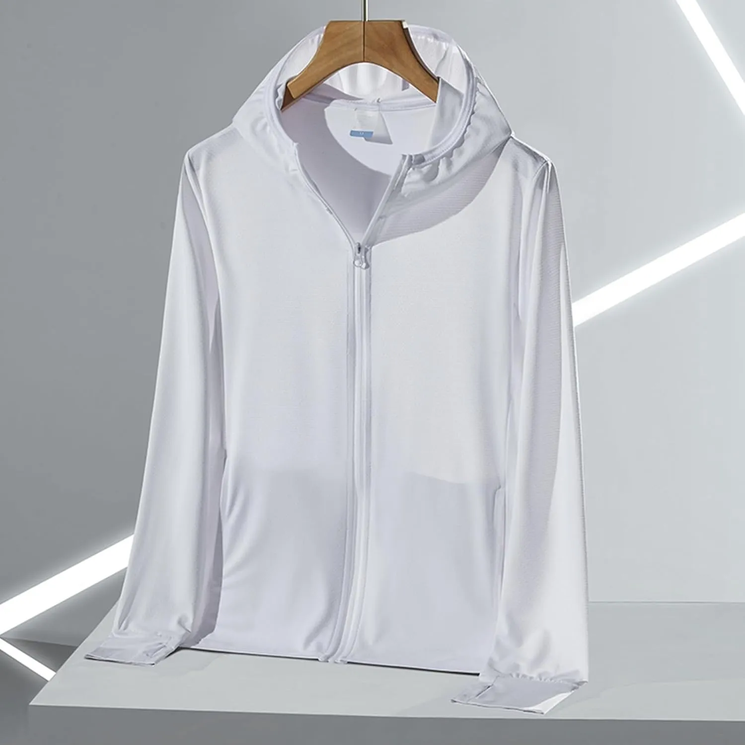 Ladies' Pure Color Sun Protective Fishing Hoodie Jacket | Breathable Ice Silk Chunky Oversized Knit Cardigan