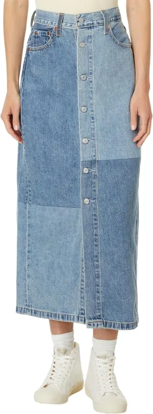 Levi's Women's Button Midi Skirt Patch