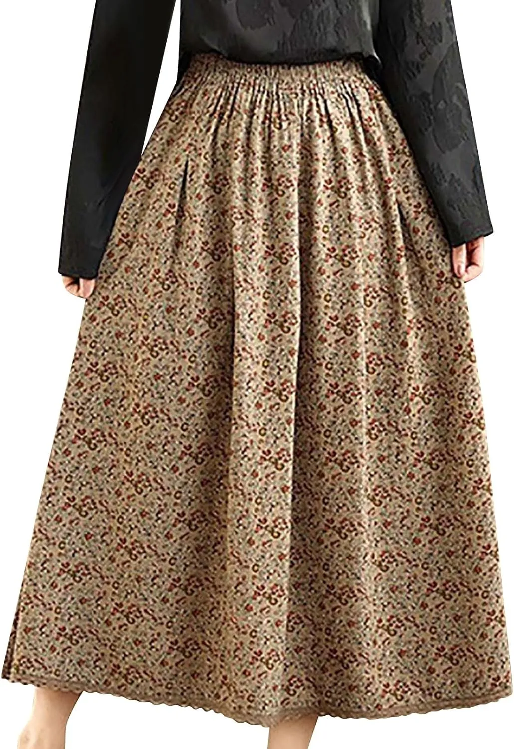 Loose Fit Plus Size Skirts for Ladies Linen Maxi Long Plain Skorts Women 2025