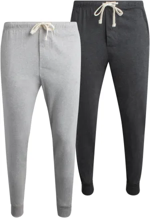 Lucky Brand Mens Pajama Pants – 2 Pack Micro Suede Knit Bottom Joggers for Men with Side Pocket - Mens Lounge Pants (S-XL)