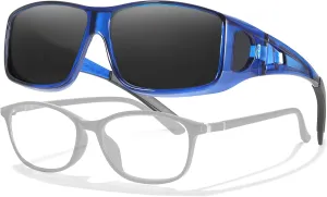 LVIOE Over Glasses Sunglasses Wrap Around Polarized Sunglasses for Men Women Fit Over Prescription Glasses with UV Protection