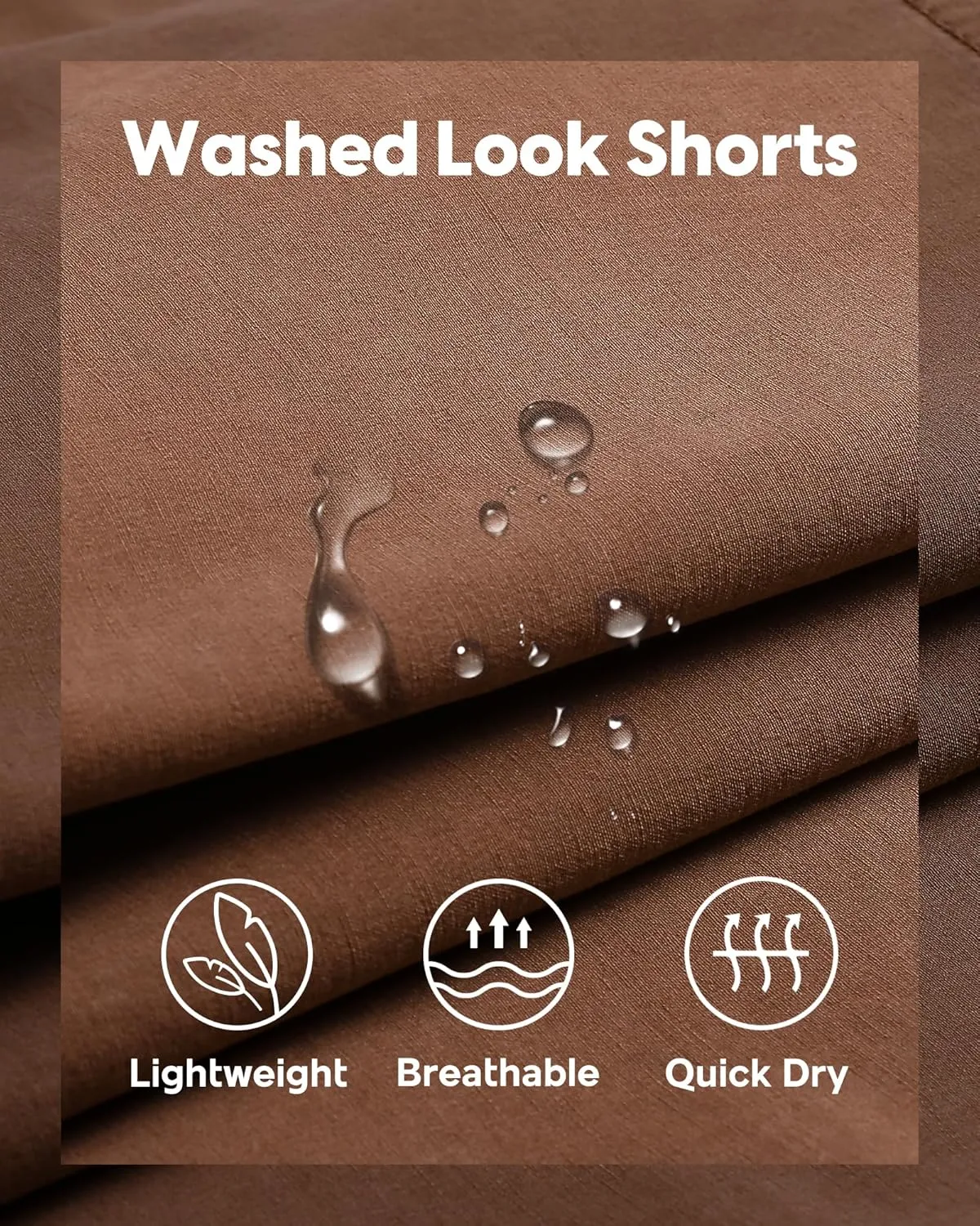 maamgic Men's 5 inch Inseam Shorts Pull-On Relaxed Fit Comfort Stretch Short Shorts with Pocket