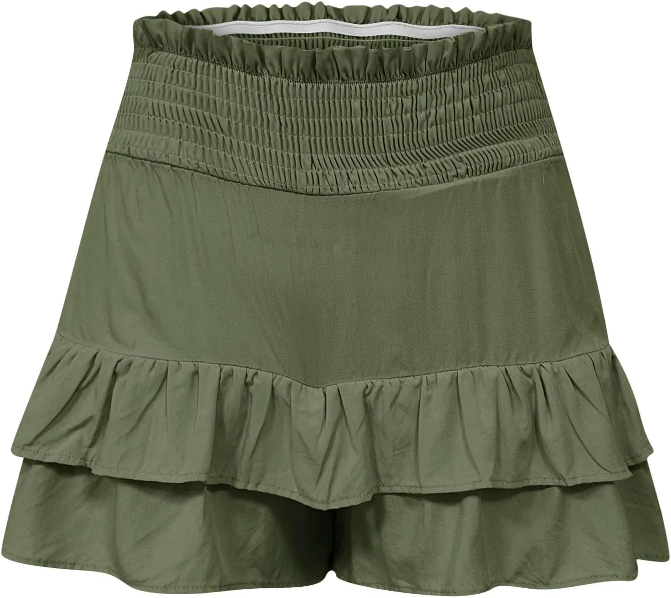 maisdgop Shorts for Women 2024 Summer Pleated Hem Beach Shorts Trendy Ruffle Yoga Shorts Comfy High Waisted Bermuda Shorts