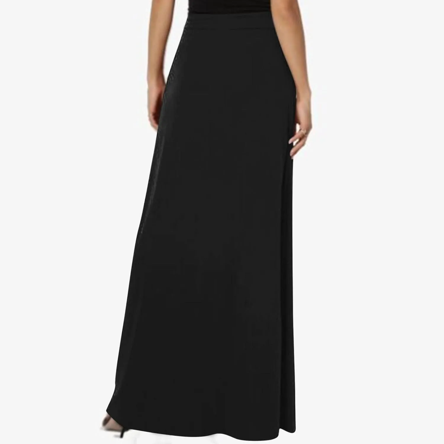 Maxi Skirt for Women 2024 Fashion Casual Elastic High Waisted Spring Summer Long Floor Length Skirts with Pockets