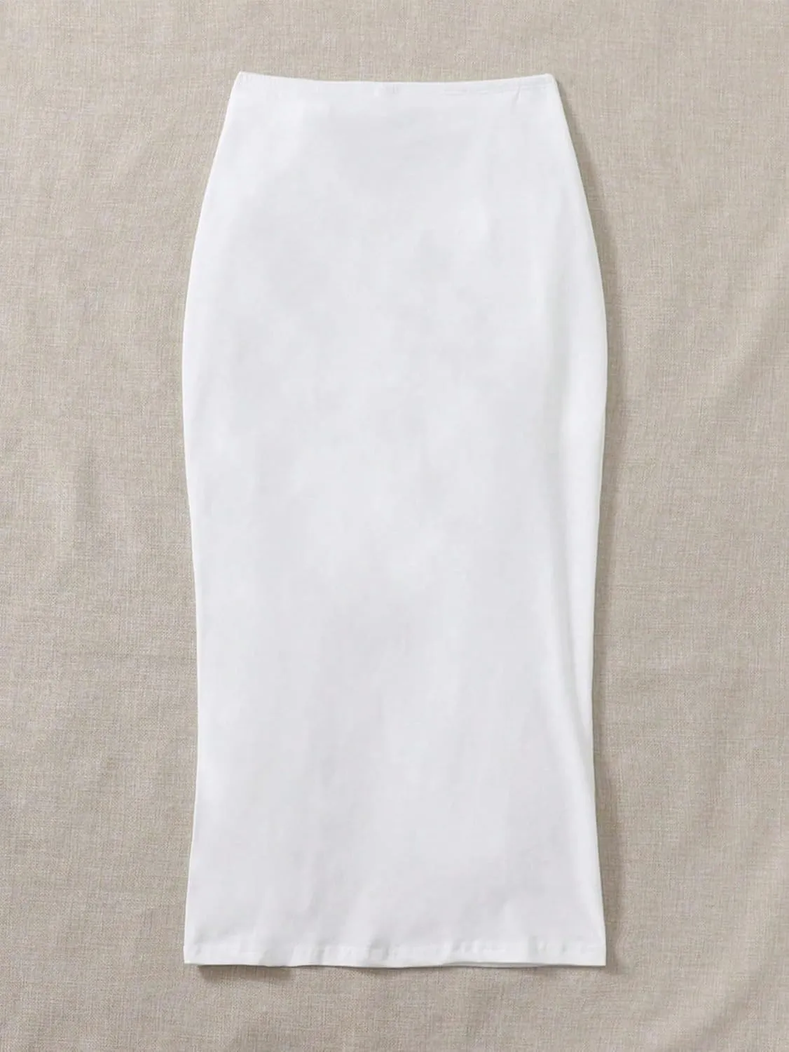 Maxi Skirts for Women Solid Ruched Drawstring Slit Summer Beach Skirt
