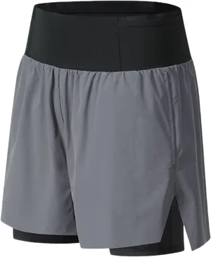 Mens 2 in 1 Running Shorts Quick Dry Mens Athletic Shorts with Pockets Outdoor Marathon Hiking Training Shorts Sports Shorts