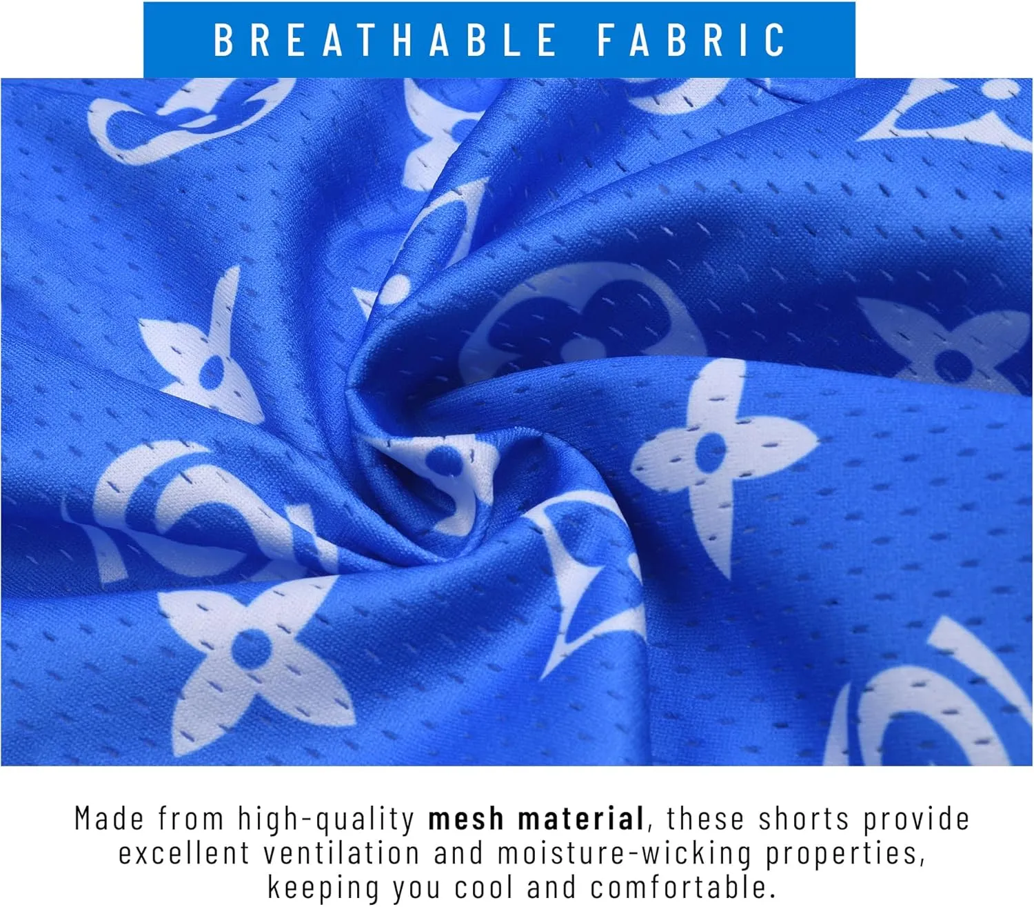 Men's Athletic Shorts - 100% Polyester, Mesh Shorts Quick Dry, Graphic Print Gym Shorts Men, Basketball Shorts for Men