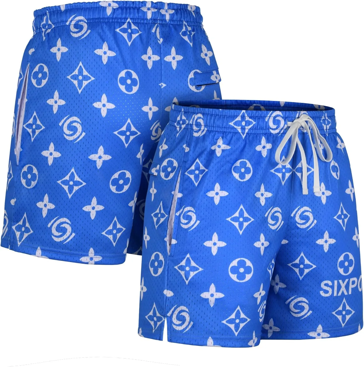 Men's Athletic Shorts - 100% Polyester, Mesh Shorts Quick Dry, Graphic Print Gym Shorts Men, Basketball Shorts for Men