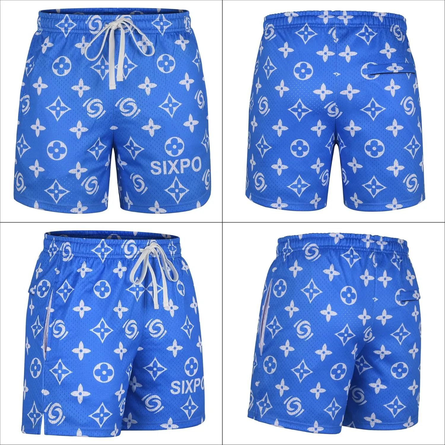 Men's Athletic Shorts - 100% Polyester, Mesh Shorts Quick Dry, Graphic Print Gym Shorts Men, Basketball Shorts for Men