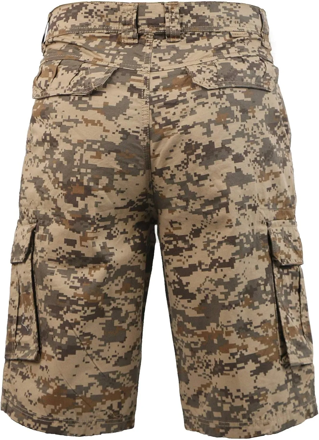 Men's Camo Cargo Relaxed Fit Outdoor Hiking Twill Multi Pockets Shorts
