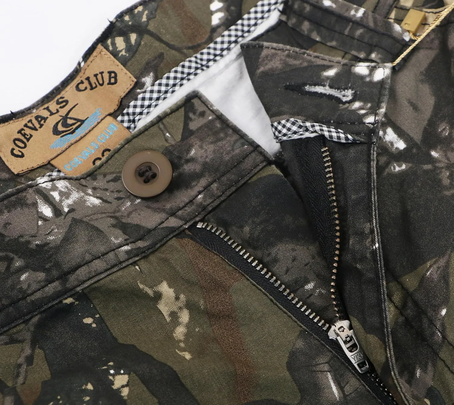 Men's Camo Cargo Relaxed Fit Outdoor Hiking Twill Multi Pockets Shorts