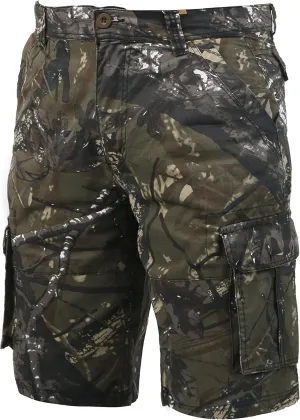 Men's Camo Cargo Relaxed Fit Outdoor Hiking Twill Multi Pockets Shorts