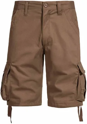 Mens Camo Cargo Shorts Relaxed Fit with Multi-Pockets Classic Camouflage Outdoor Hiking Twill Shorts for Daily