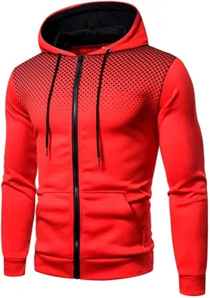 Mens Full Zip Hoodies 2023 Color Block Long Sleeve Casual Drawstring Sweatshirt Sport Outwear Jacket with Pockets