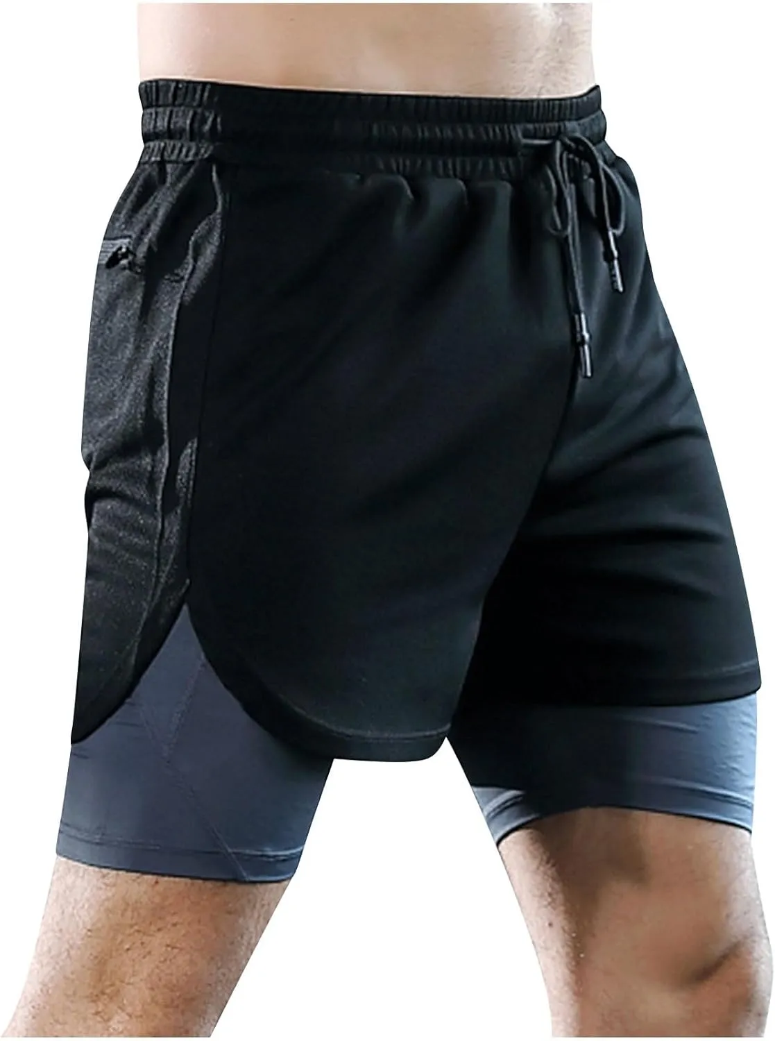 Mens Quick Dry Shorts 2 in 1 Running Shorts Workout Gym Athletic Shorts Men Moisture Wicking Lightweight Training Shorts